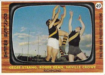 1967 Scanlens VFL #49 Geoff Strang / Roger Dean / Neville Crowe Front